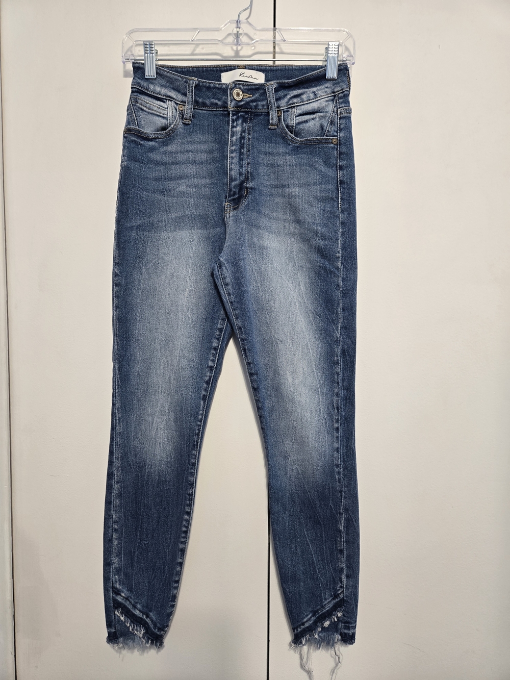 KanCan Jeans 3/25 High Rise Skinny Ankle Raw Frayed Hem Distressed Denim